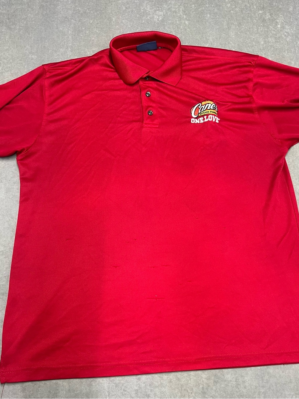 One Love Embroidered Red Polo Shirt